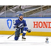 Nikita Kucherov, joueur non signé du Lightning de Tampa Bay, match 2 des séries éliminatoires la Coupe Stanley 2020 contre les Islanders New York, célébration but gagnant