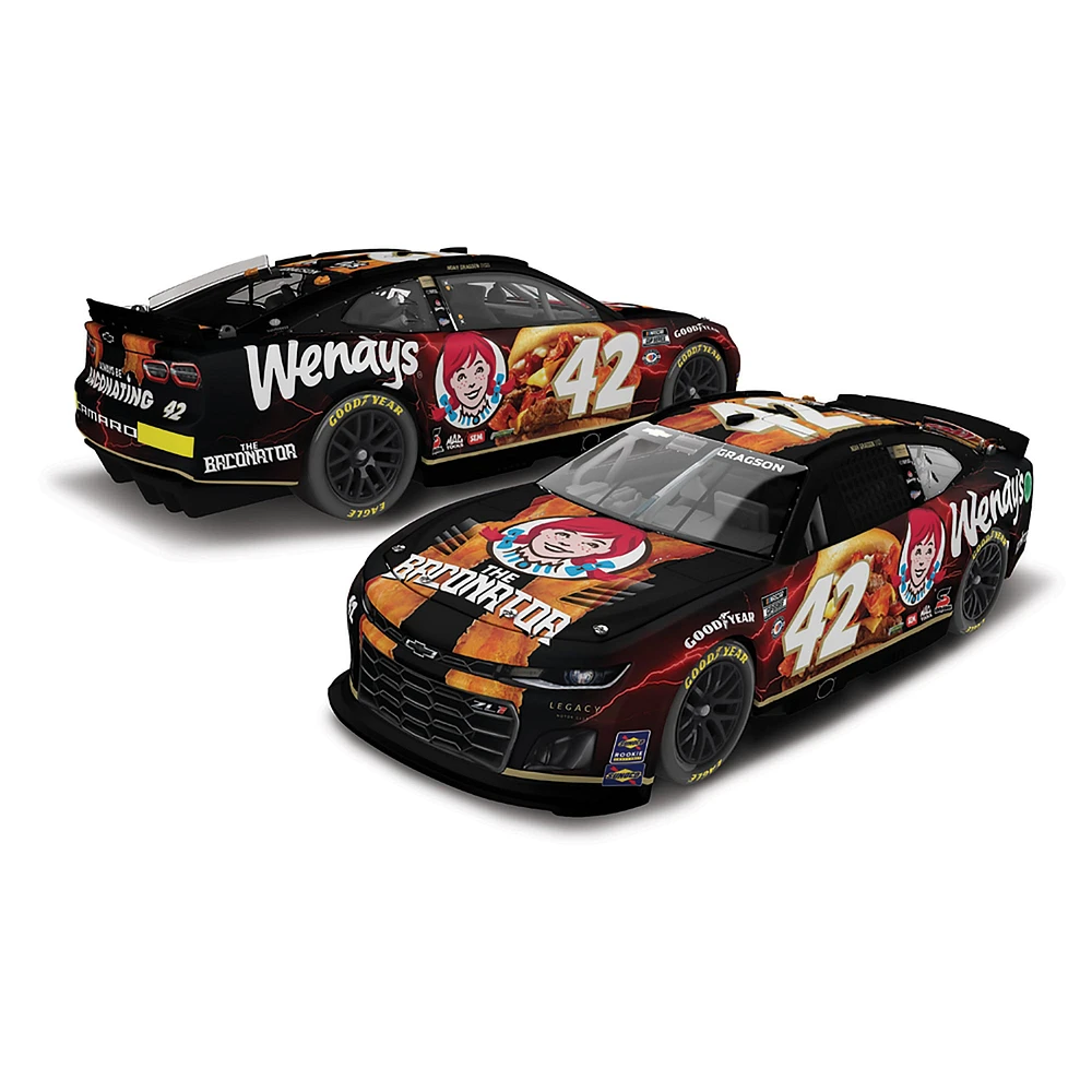 Action Racing Noah Gragson 2023 #42 Wendy's Baconator 1:24 Elite Die-Cast Chevrolet Camaro