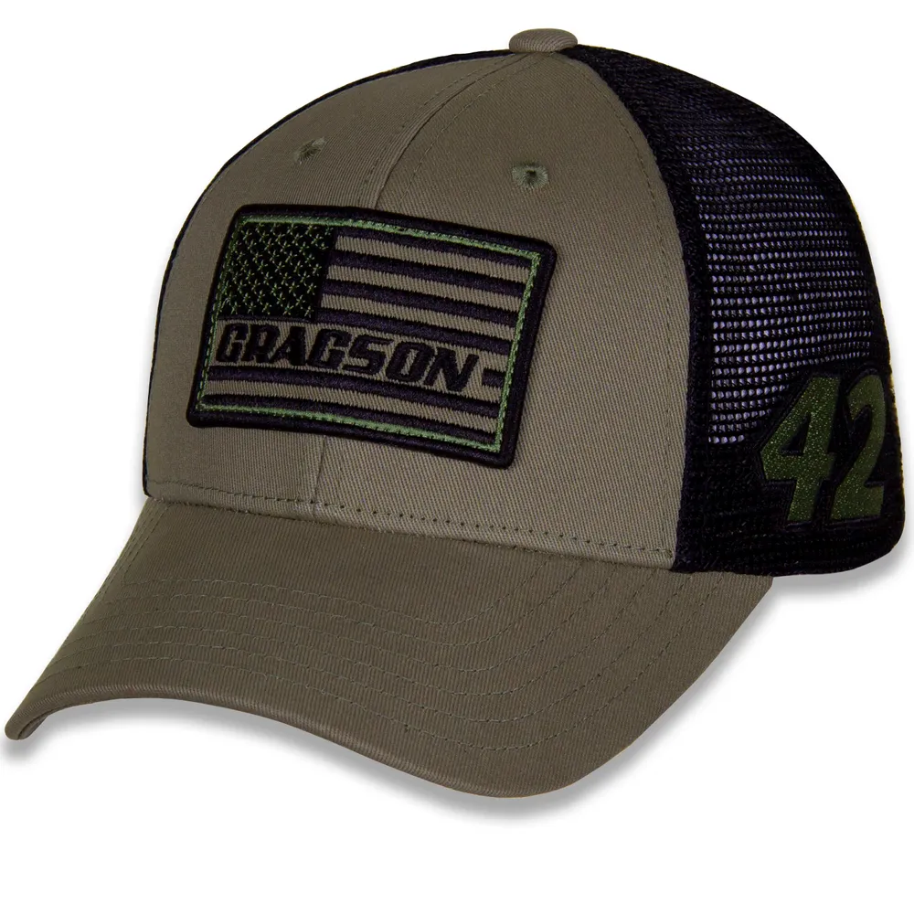 Lids Noah Gragson Checkered Flag Tonal Flag Snapback Adjustable Hat - Olive/ Black