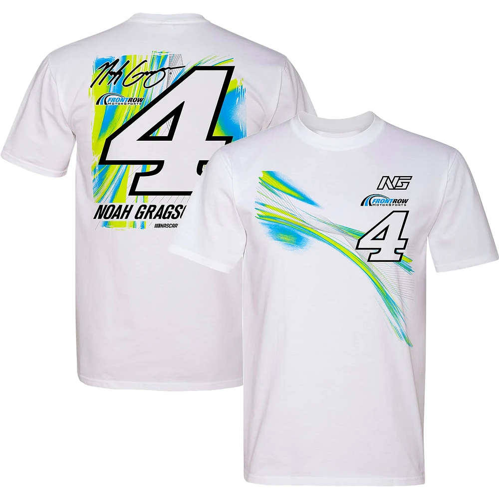 Men's Front Row White Noah Gragson #4 T-Shirt