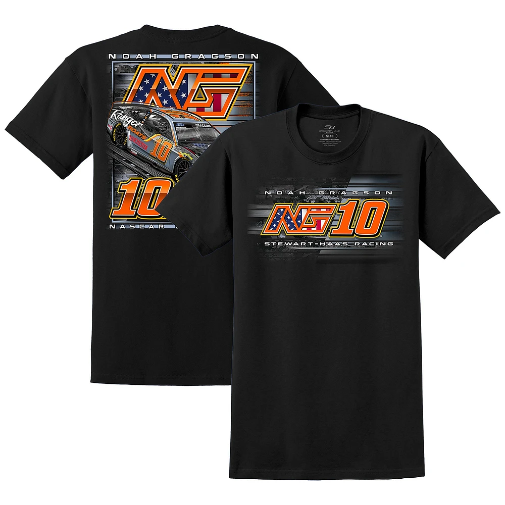 T-shirt noir Noah Gragson Black Rifle Coffee Company pour hommes, vêtements officiels de l'équipe JR Motorsports hommes