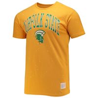 Men's Original Retro Brand Gold Norfolk State Spartans Bleach Splatter T-Shirt