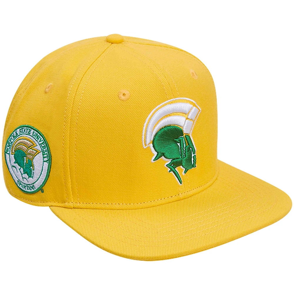 Men's Pro Standard Gold Norfolk State Spartans Mascot Logo Snapback Hat