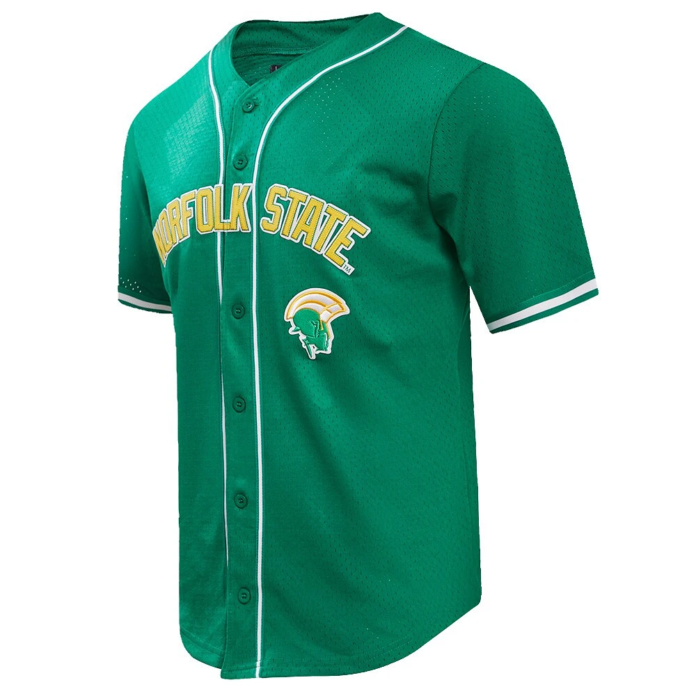 Chemise boutonnée en maille Pro Standard Kelly Green Norfolk State Spartans Homecoming pour hommes