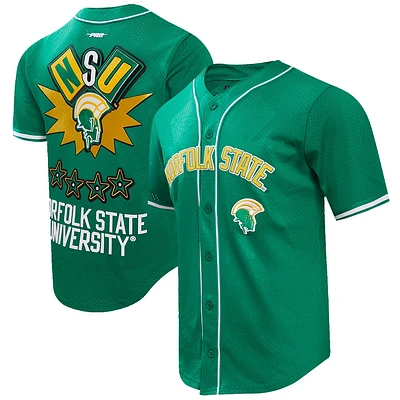 Chemise boutonnée en maille Pro Standard Kelly Green Norfolk State Spartans Homecoming pour hommes