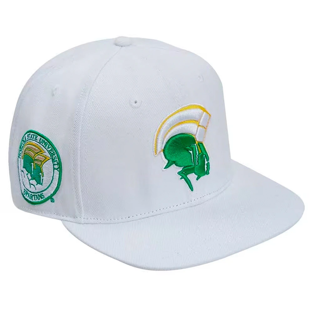 Men's Pro Standard White Norfolk State Spartans Mascot Wool Snapback Hat