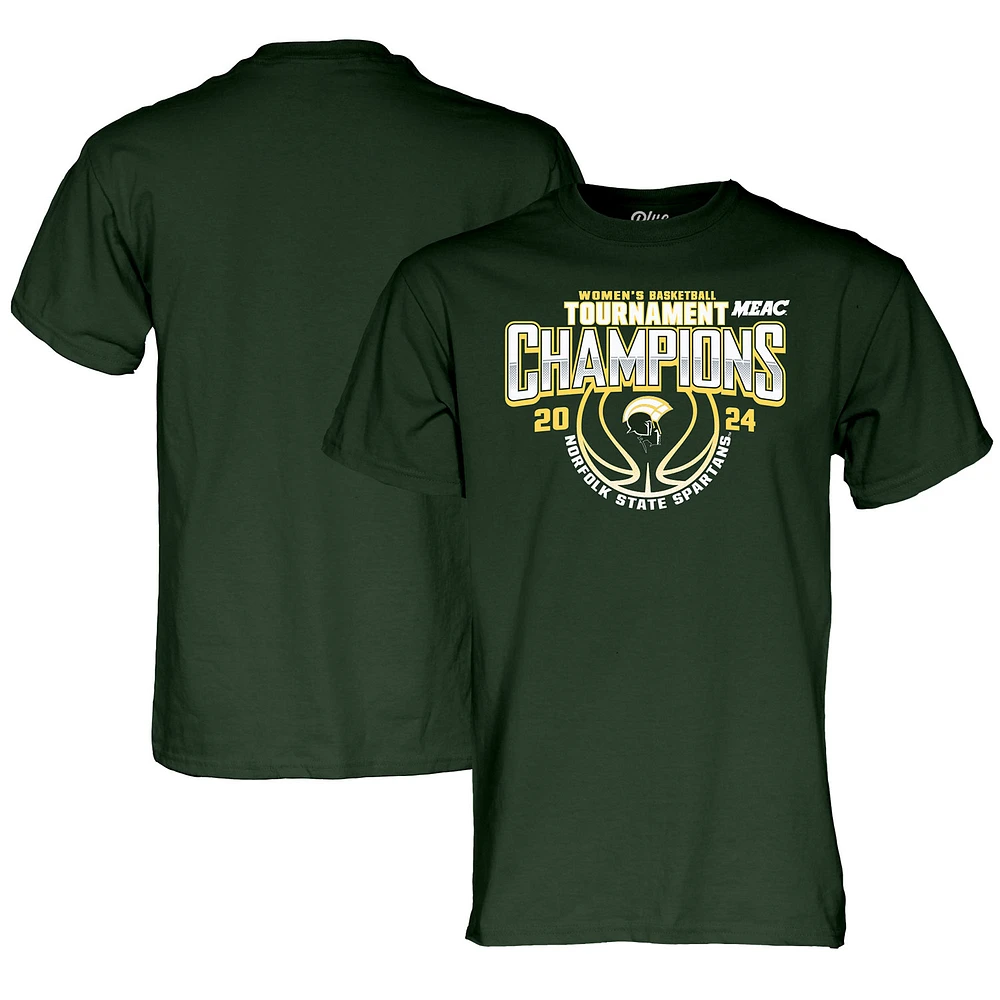 Unisex Blue 84  Green Norfolk State Spartans 2024 MEAC Women's Basketball Conference Tournament Champions T-Shirt