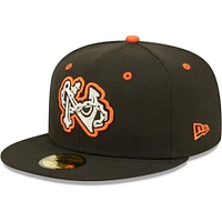 Men's New Era Black Norfolk Tides Authentic Collection Road 59FIFTY Fitted Hat