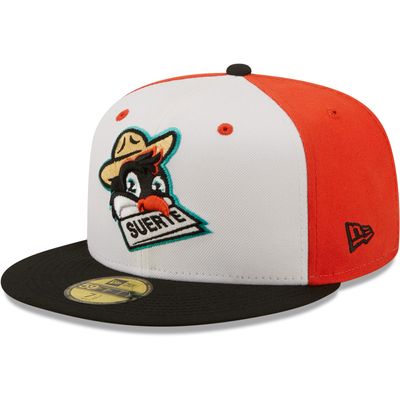 Men's New Era White/Black Pajaritos De Norfolk Copa La Diversion 59FIFTY Fitted Hat