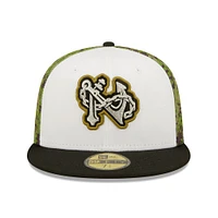 Men's New Era White/Camo Norfolk Tides Theme Night 59FIFTY Fitted Hat