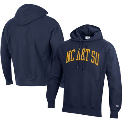 Men's Champion Navy North Carolina A&T Aggies Tall Arch Pullover Hoodie