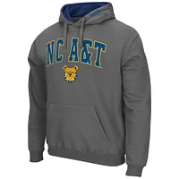 Men's Colosseum Charcoal North Carolina A&T Aggies Arch & Logo 3.0 Pullover Hoodie