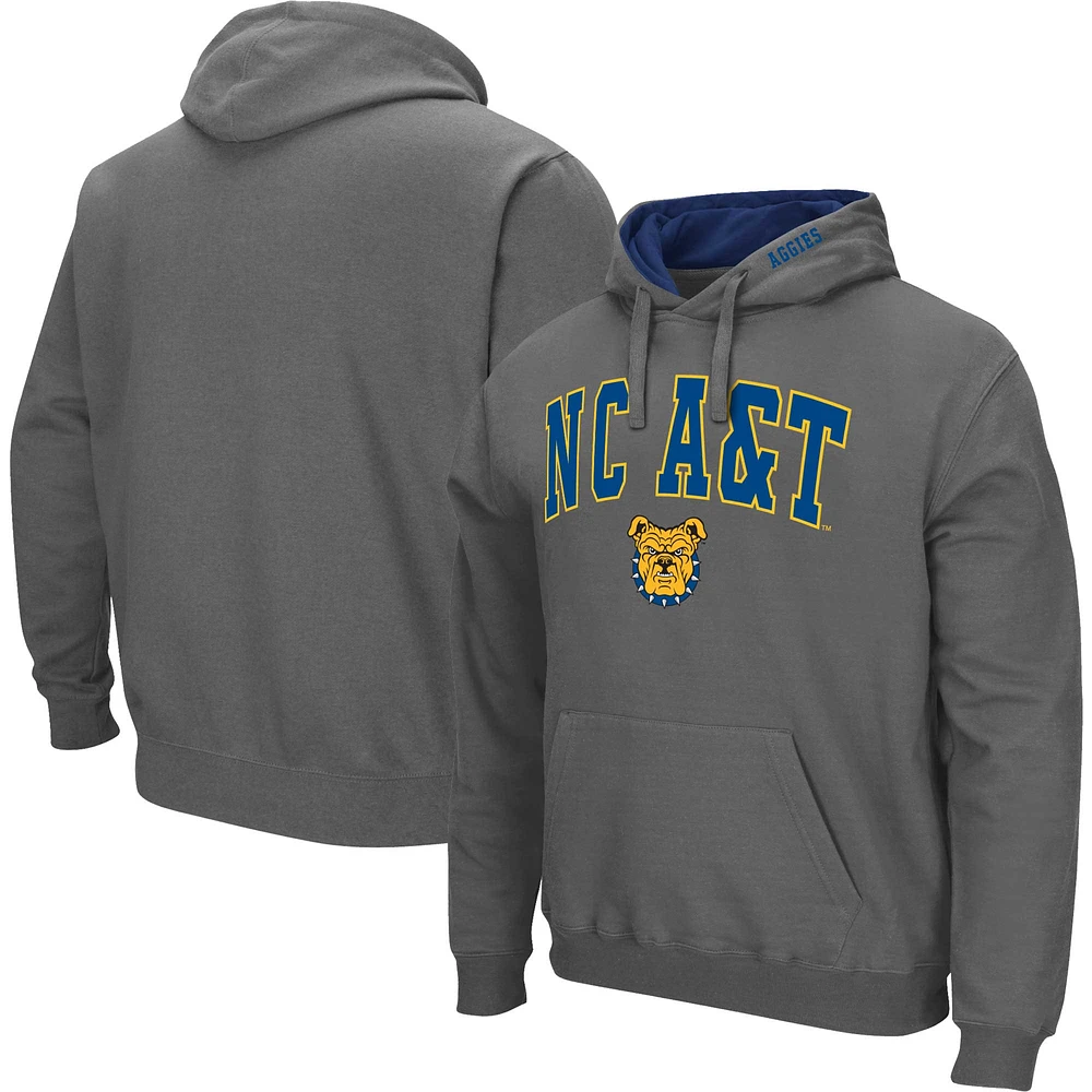 Sweat à capuche Colosseum Charcoal North Carolina A&T Aggies Arch & Logo pour homme