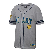 Men's Colosseum Gray North Carolina A&T Aggies Free Spirited Baseball Jersey