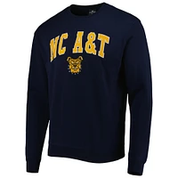 Men's Colosseum Navy North Carolina A&T Aggies Arch Over Logo Pullover Sweatshirt