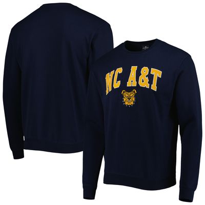 Men's Colosseum Navy North Carolina A&T Aggies Arch Over Logo Pullover Sweatshirt