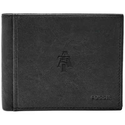 North Carolina A&T Aggies Fossil Leather Ingram RFID Flip ID Bifold Wallet - Black