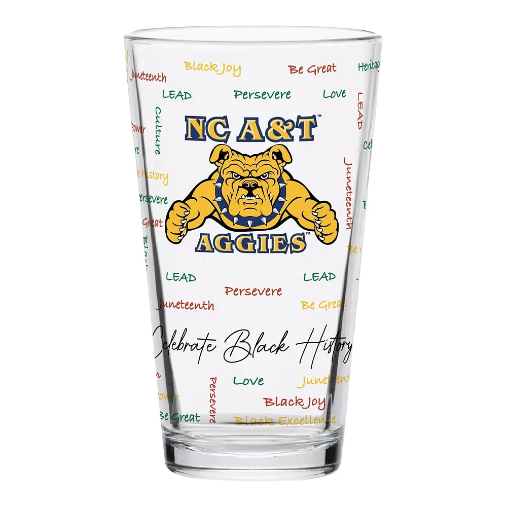 Caroline du Nord A&T Aggies 16oz. Verre à pinte