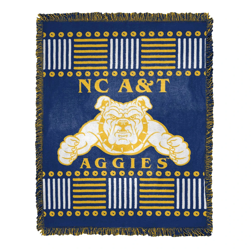 V110788 NC A&T HBCU HOMAGE JETÉ JACQUARD TISSÉ ACCBEDPLW