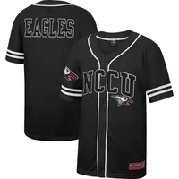 Maillot de baseball boutonné en maille Free Spirited des Central Eagles Caroline du Nord noir Colosseum pour hommes