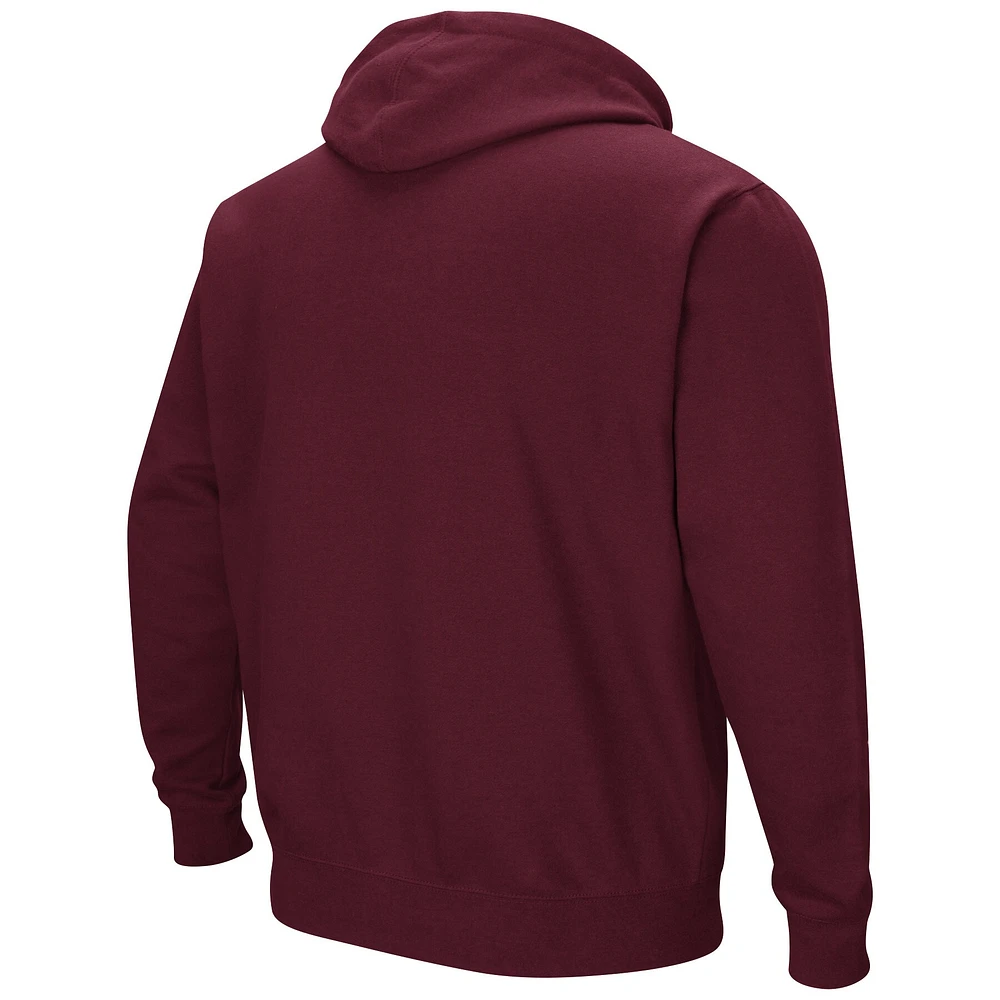 Men's Colosseum Maroon North Carolina Central Eagles Arch & Logo 3.0 Pullover Hoodie