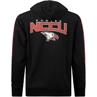 Sweat à capuche surdimensionné rayures FISLL pour hommes, noir, North Carolina Central Eagles