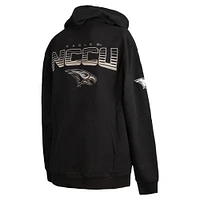 Sweat à capuche noir FISLL North Carolina Central Eagles Puff Print Sliced ​​pour hommes