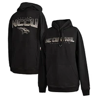 Men's FISLL  Black North Carolina Central Eagles Puff Print Sliced Pullover Hoodie