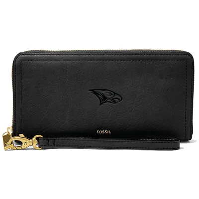 North Carolina Central Eagles Fossil Women's Leather Logan RFID Zip Around Clutch - Black