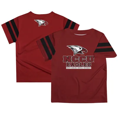North Carolina Central Eagles Youth Team Logo Stripes T-Shirt - Maroon