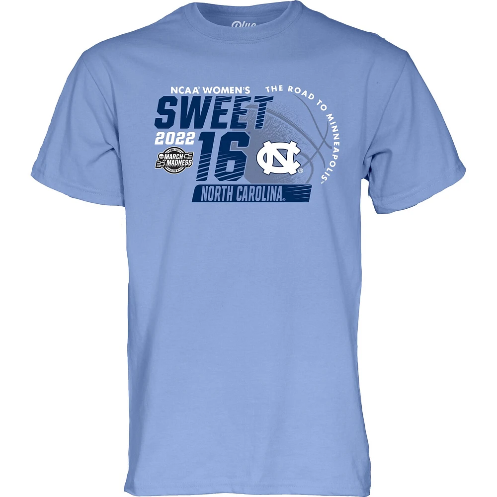 Blue 84 Caroline North Carolina Tar Heels 2022 NCAA Women's Basketball Tournament March Madness Sweet Sixteen T-shirt