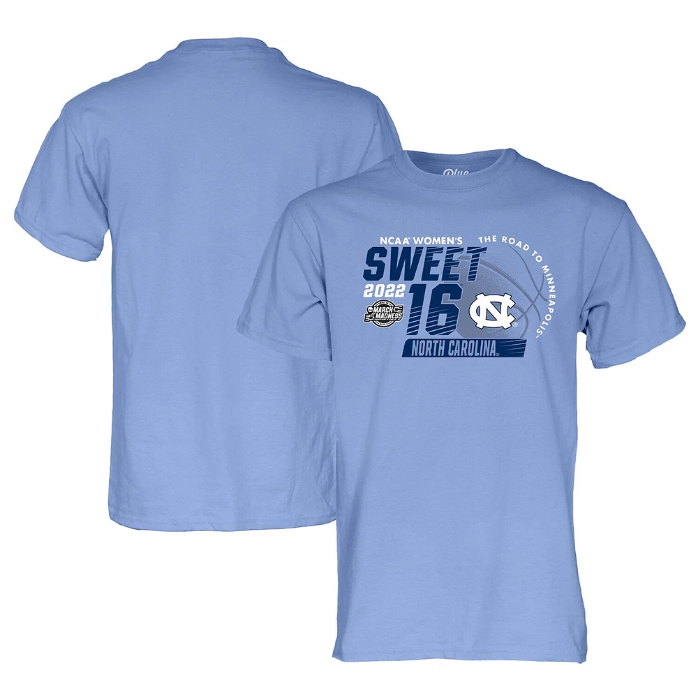 Blue 84 Caroline North Carolina Tar Heels 2022 NCAA Women's Basketball Tournament March Madness Sweet Sixteen T-Shirt