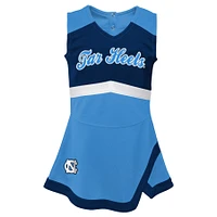 Girls Preschool Carolina Blue North Tar Heels Two-Piece Cheer Captain Jumper Dress & Bloomers Set