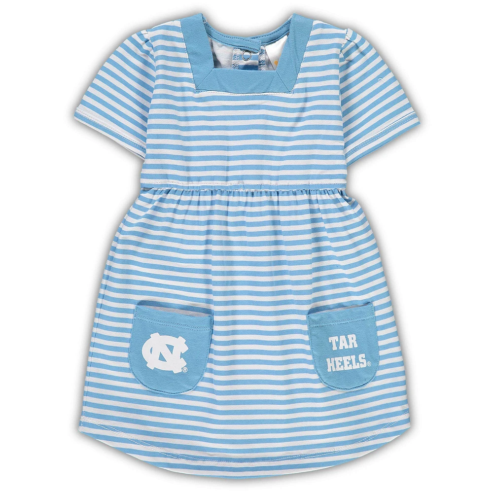 Girl's Toddler Carolina Blue North Tar Heels Striped Dress with Pockets