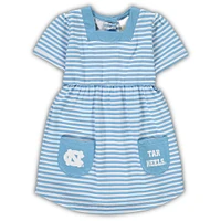 Girl's Toddler Carolina Blue North Tar Heels Striped Dress with Pockets