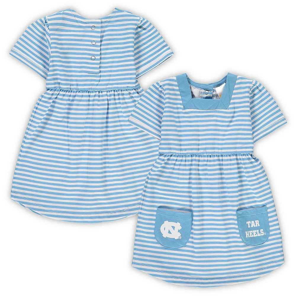 Girl's Toddler Carolina Blue North Tar Heels Striped Dress with Pockets