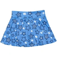 Girls Youth ZooZatz Carolina Blue North Tar Heels Star Flowy Skort