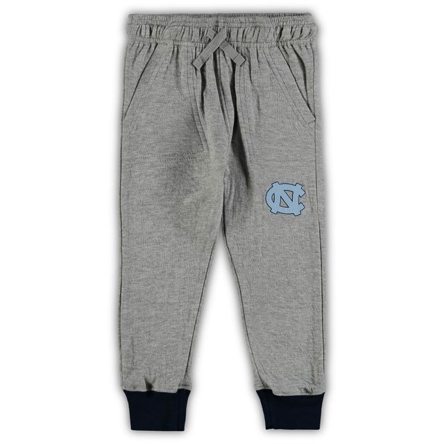 Infant Wes & Willy Heathered Grey/Navy North Carolina Tar Heels Jie Ensemble body et pantalon à manches longues