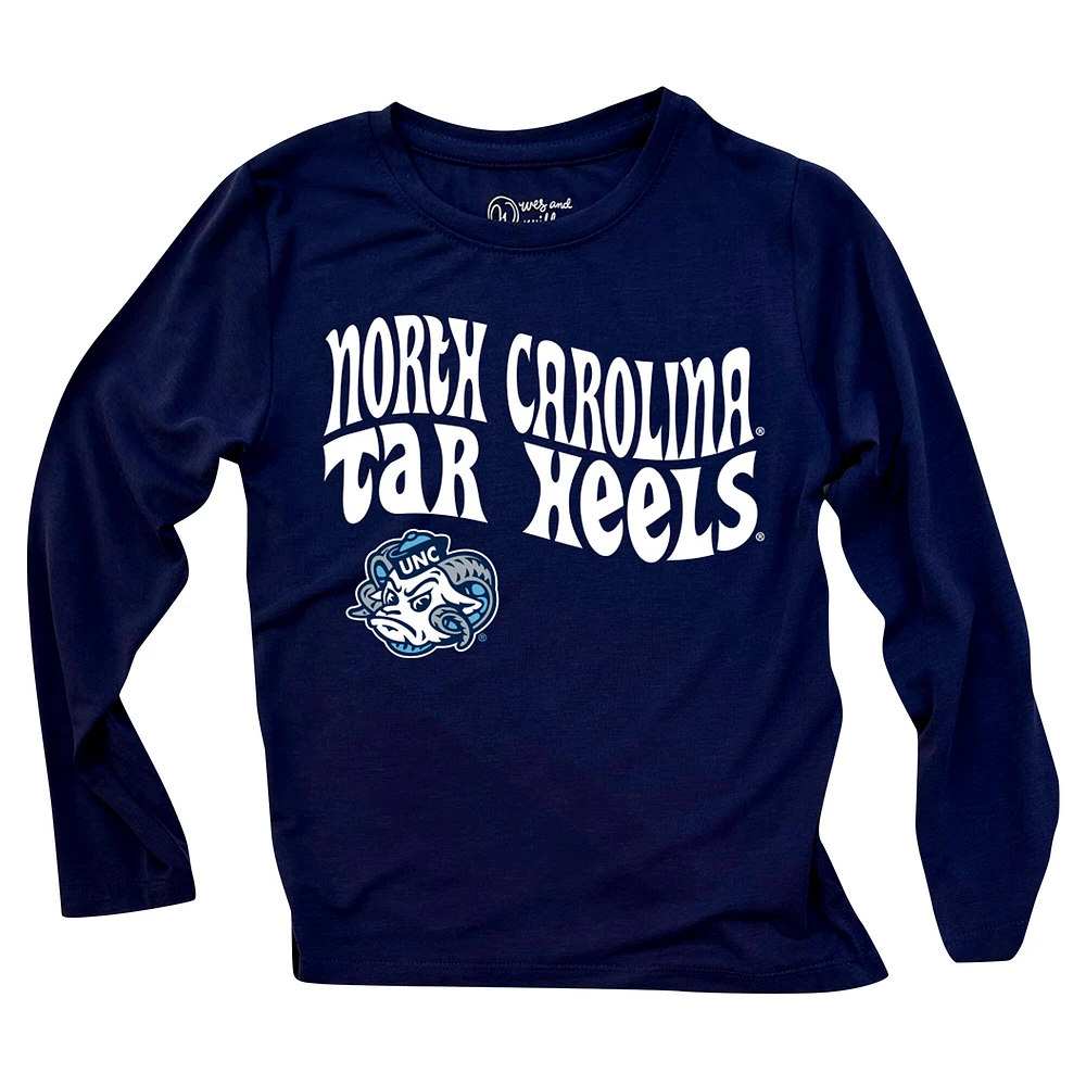 Ensemble haut à manches longues et leggings rayés tri-blend pour bébé Wes & Willy North Carolina Tar Heels