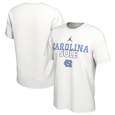 North Carolina Tar Heels Jordan Brand 2023 On Court Bench T-Shirt - White