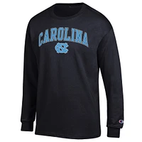Men's Champion  Black North Carolina Tar Heels Arch Over Logo Long Sleeve T-Shirt