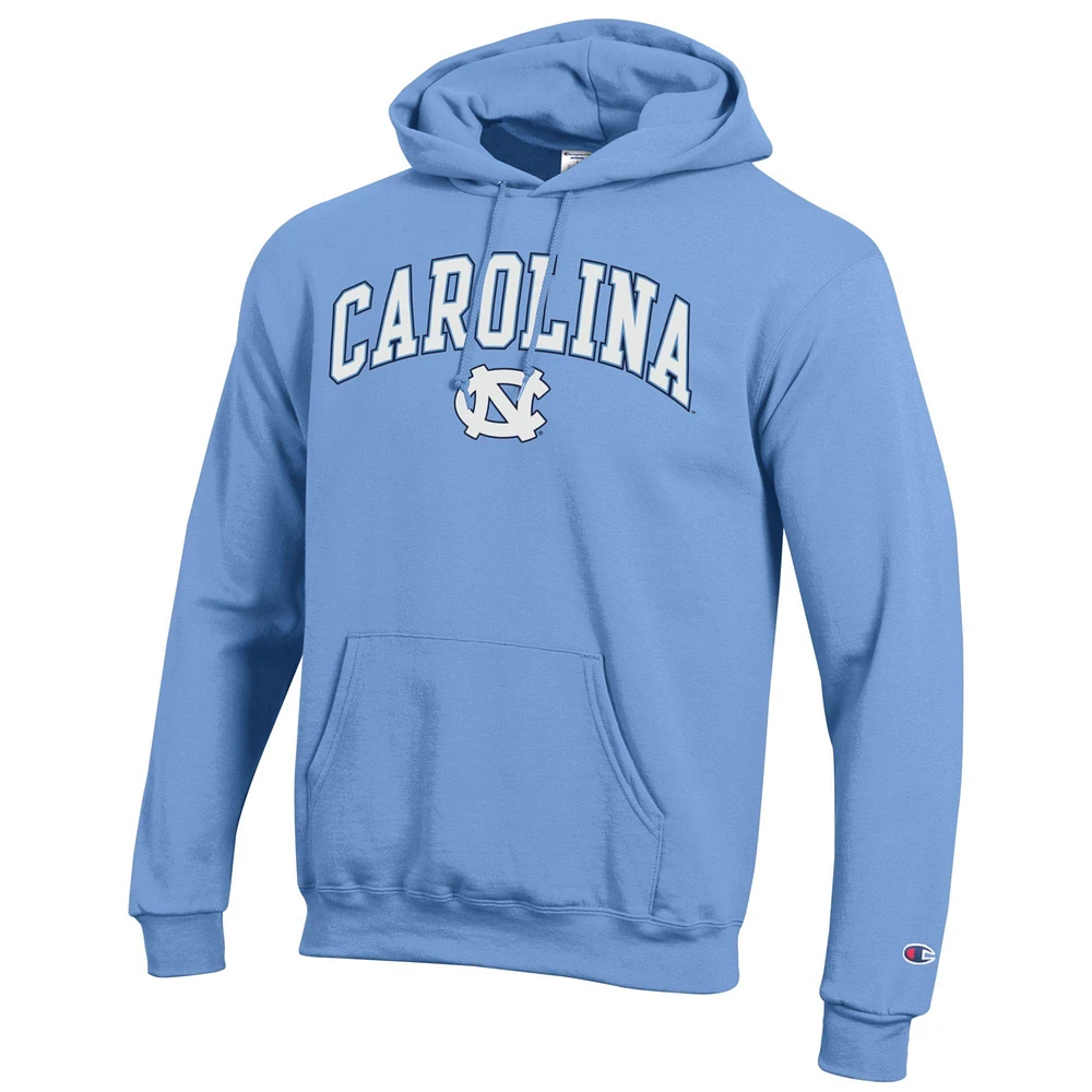 Men's Champion  Carolina Blue North Tar Heels Arch Over Logo Pullover Hoodie