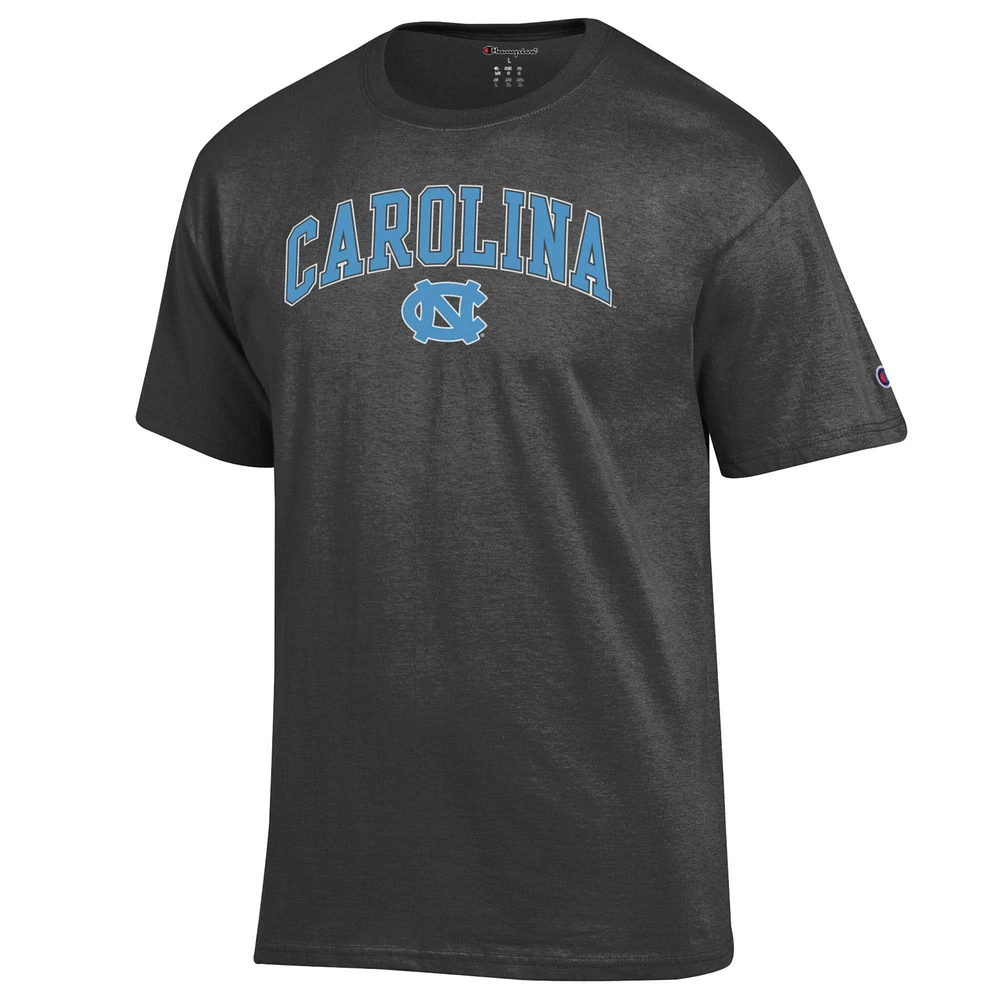 Men's Champion  Charcoal North Carolina Tar Heels Arch Over Logo T-Shirt