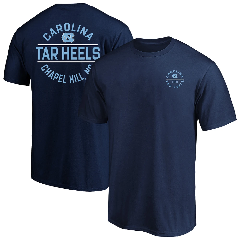 T-shirt Fanatics bleu marine pour homme des Tar Heels de Caroline du Nord Big & Tall Fast Break 2 Hit