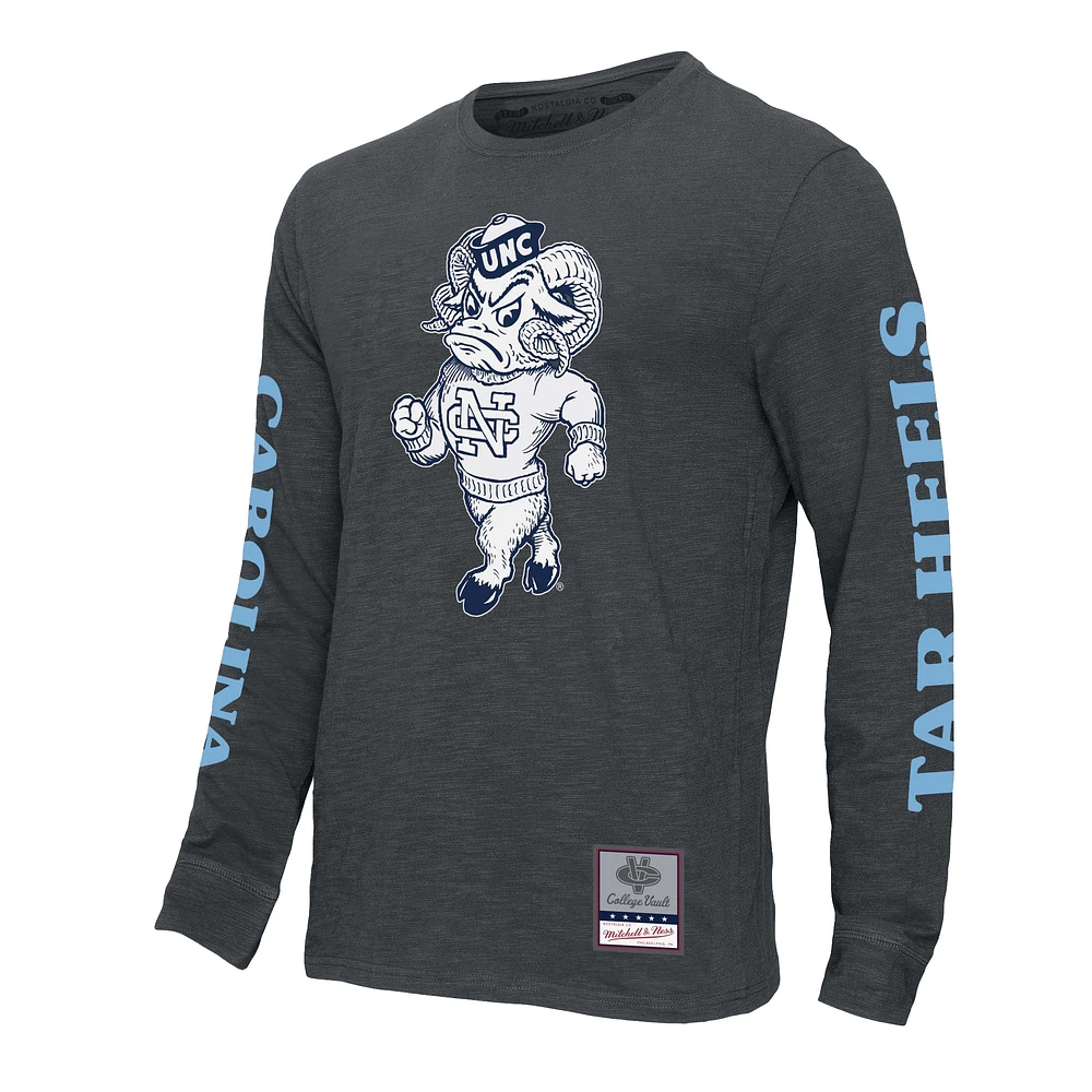 Men's Mitchell & Ness  Charcoal North Carolina Tar Heels Team Pride Long Sleeve T-Shirt