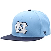 Casquette Snapback Core bleu clair/bleu marine Top of the World pour homme des Tar Heels de Caroline du Nord