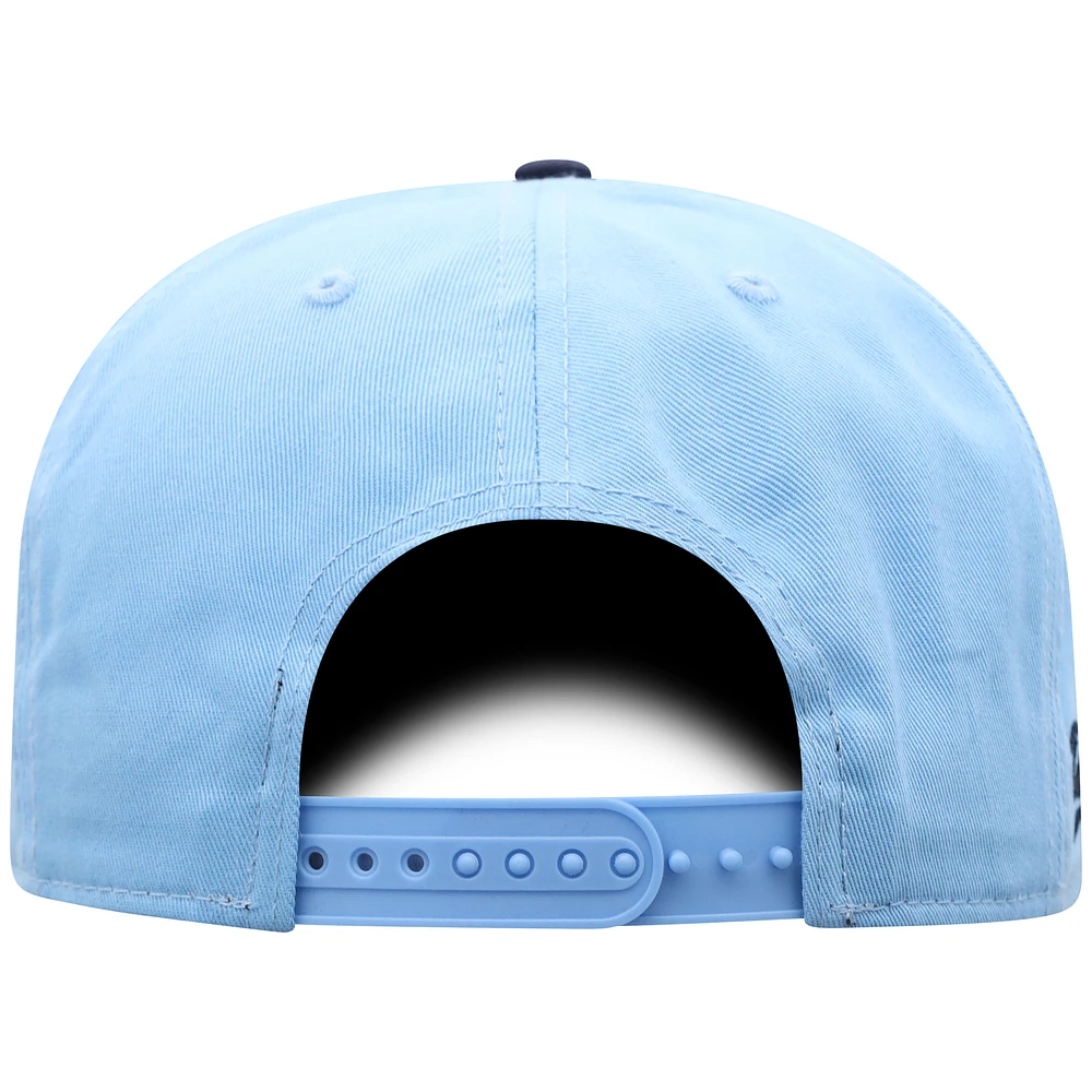 Casquette Snapback Core bleu clair/bleu marine Top of the World pour homme des Tar Heels de Caroline du Nord