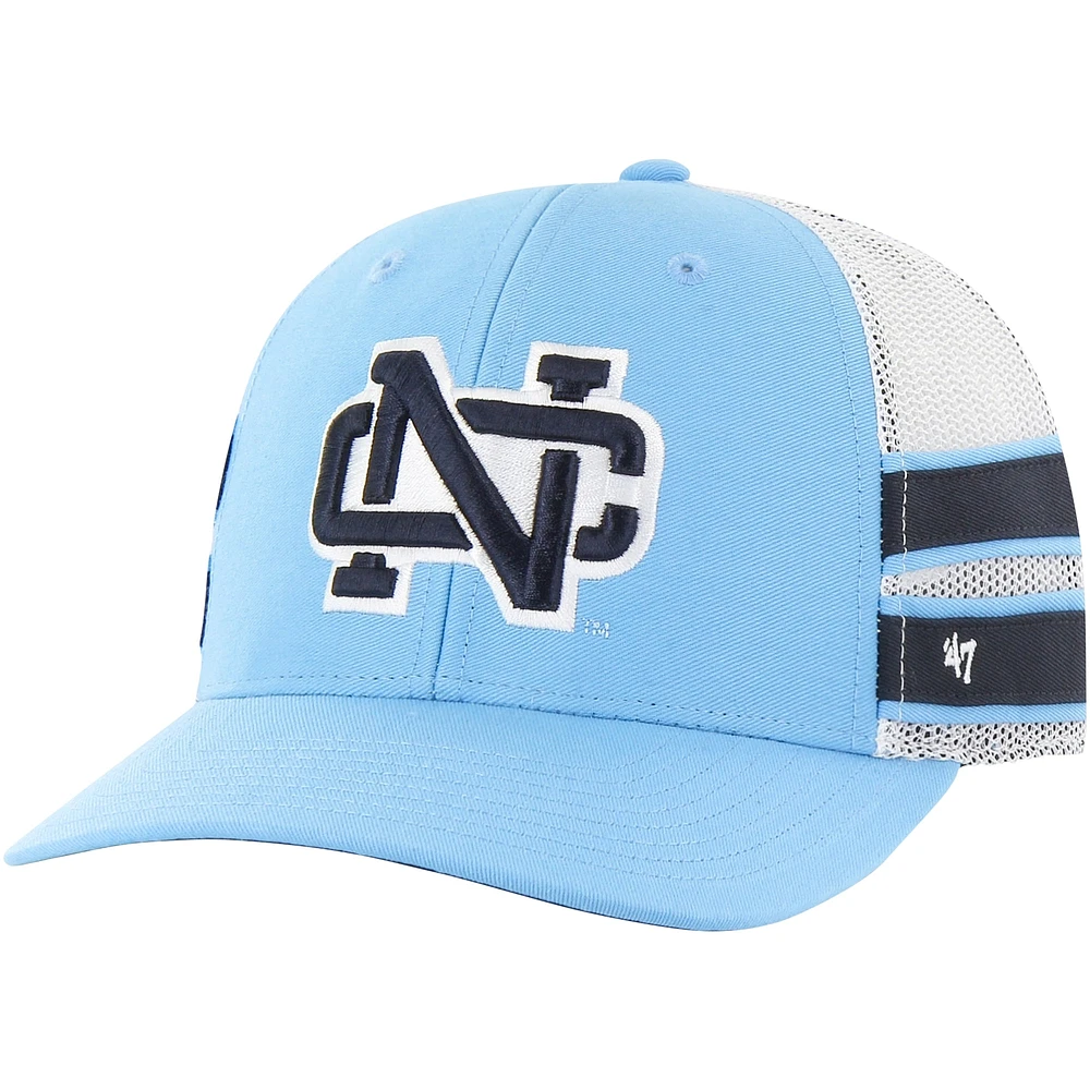 Casquette de camionneur réglable '47 Carolina Blue North Carolina Tar Heels Straight Eight pour hommes