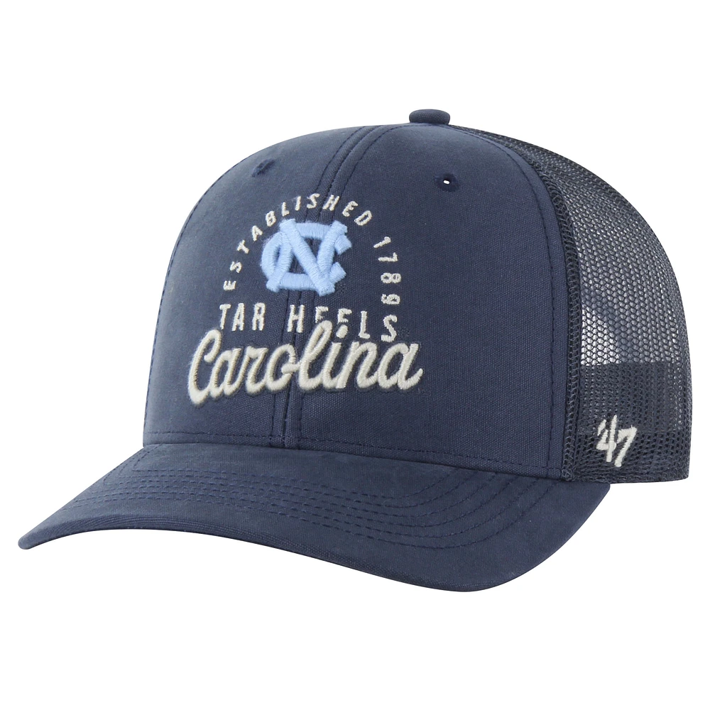 Casquette ajustable Pitstop Trucker '47 bleu marine pour homme des Tar Heels de Caroline du Nord