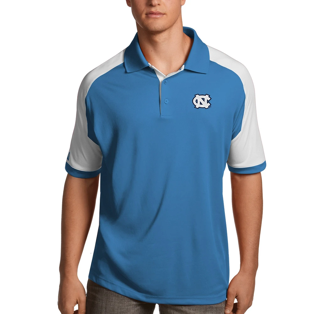 Men's Antigua Blue/White North Carolina Tar Heels Century Polo